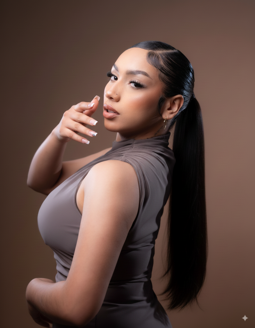 KEYLA: Coleta Lisa Cabello 100% Natural