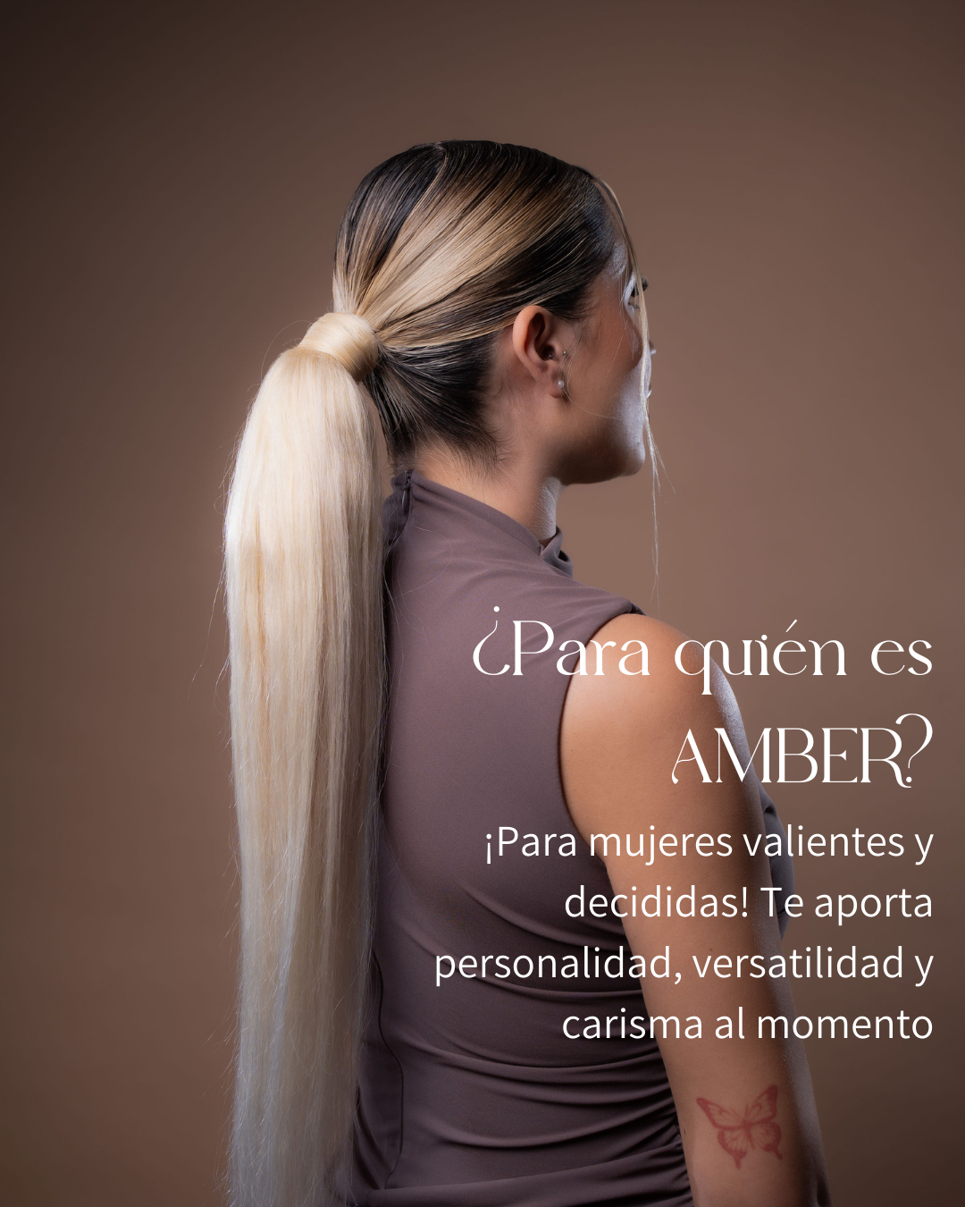 AMBER: Coleta Lisa Cabello 100% Natural