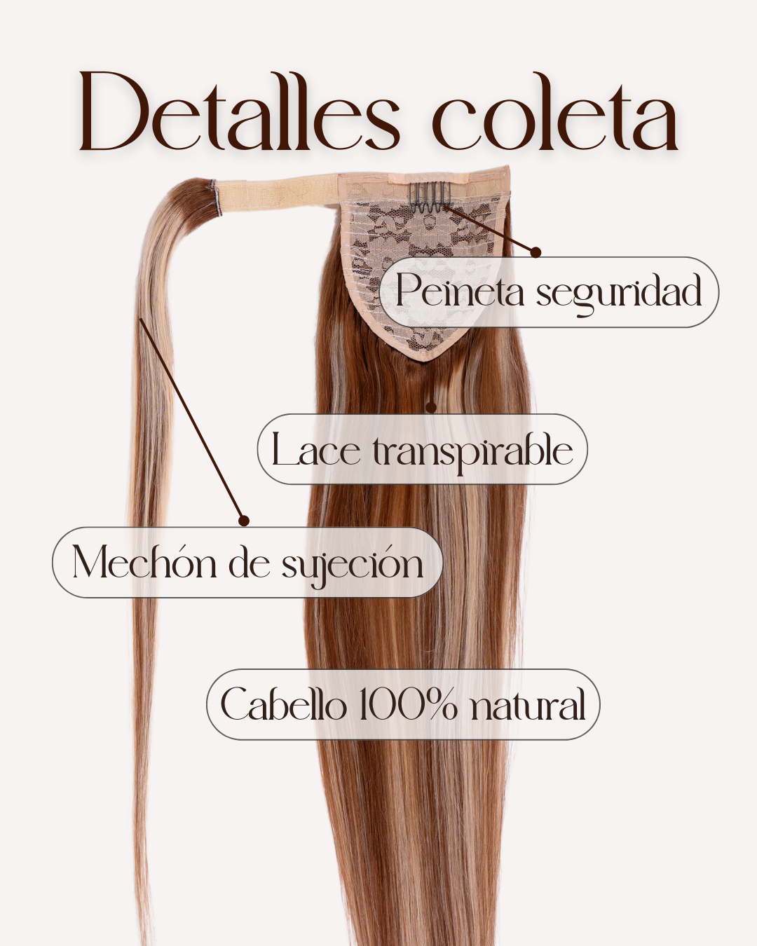 HANNA: Coleta Lisa Cabello 100% Natural