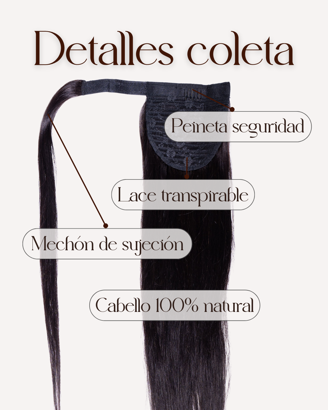 KEYLA: Coleta Lisa Cabello 100% Natural