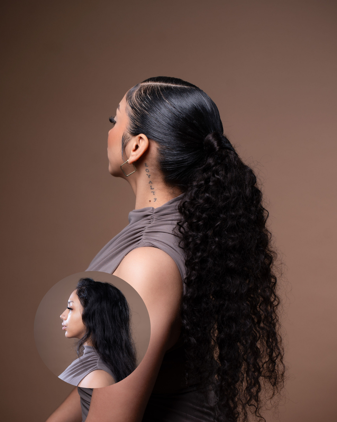 BLAKE: Coleta Rizada Cabello 100% Natural