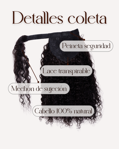 ALICE: Coleta Rizada Cabello 100% Natural