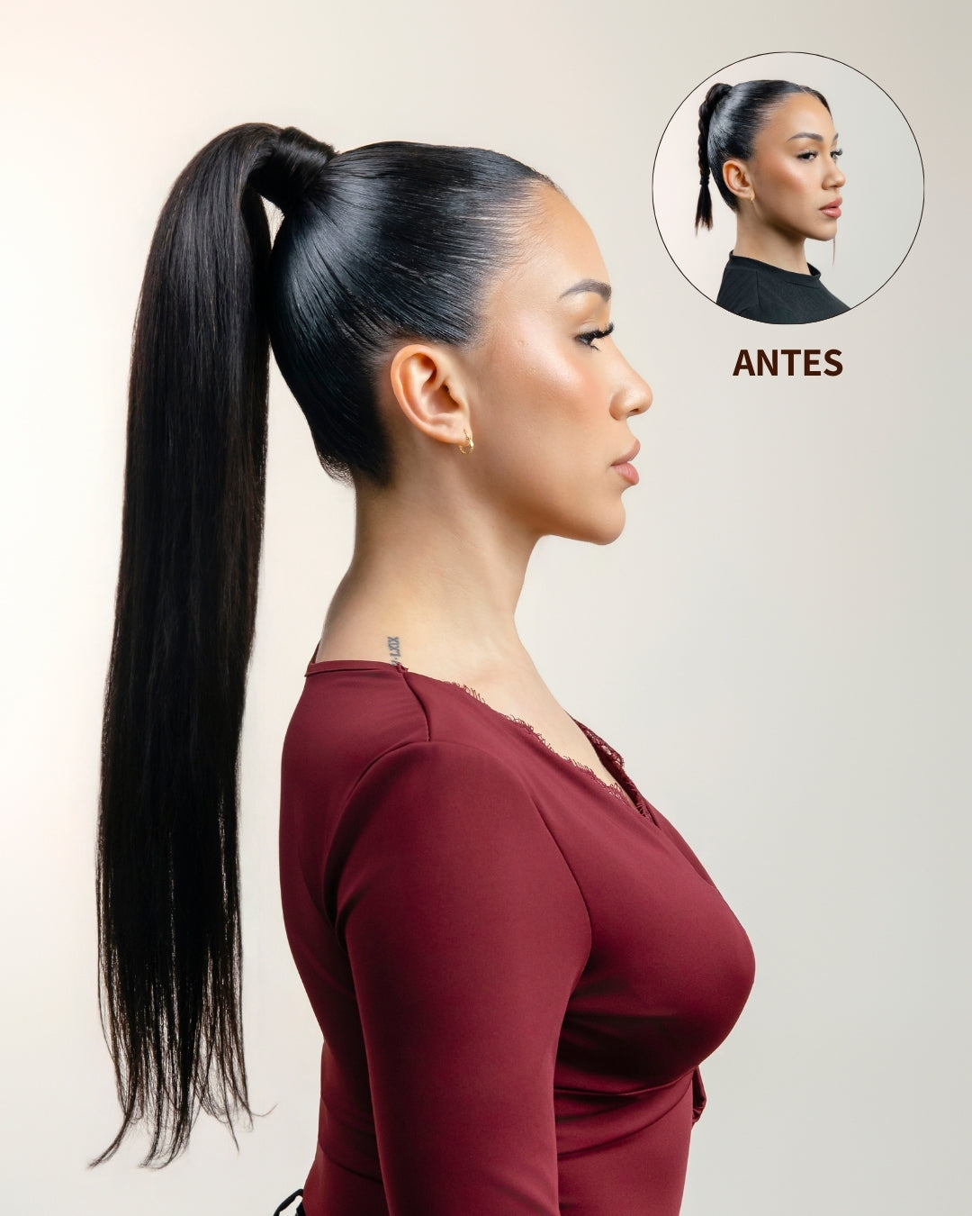 KEYLA: coleta postiza de pelo natural lisa
