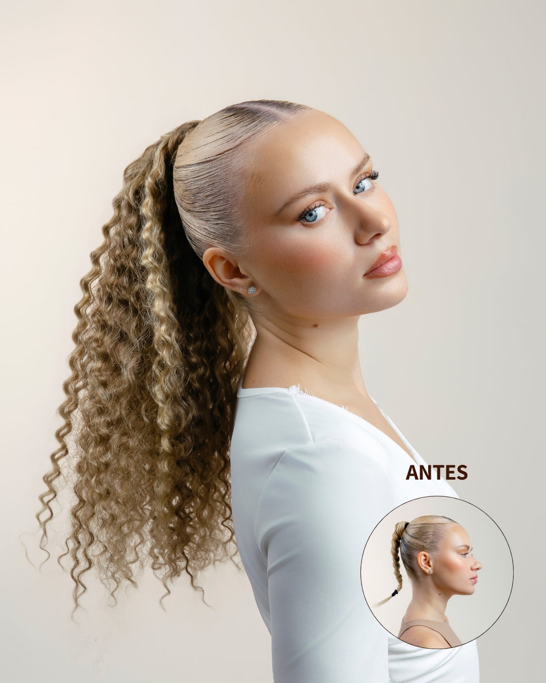 BEYONCE: Coleta Rizada Cabello REMY