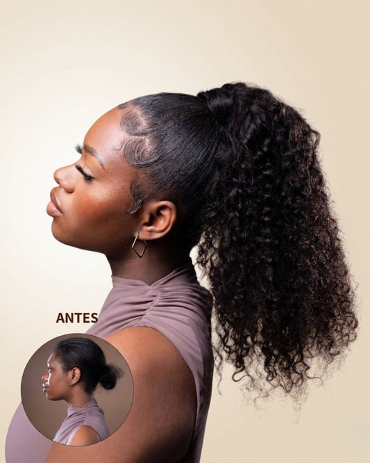 ALICE: Coleta Rizada Cabello 100% Natural