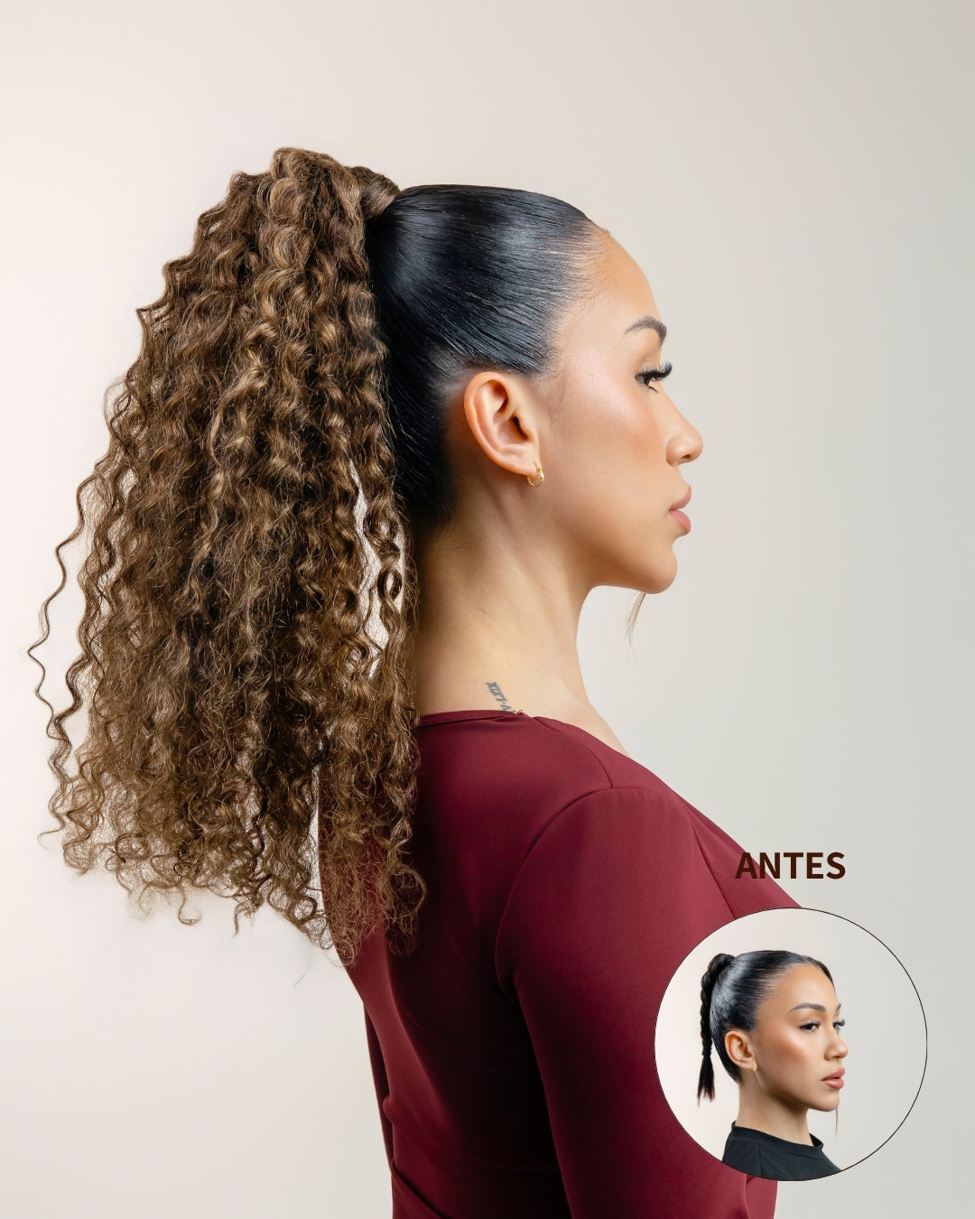 BEYONCE: Coleta Rizada Cabello REMY