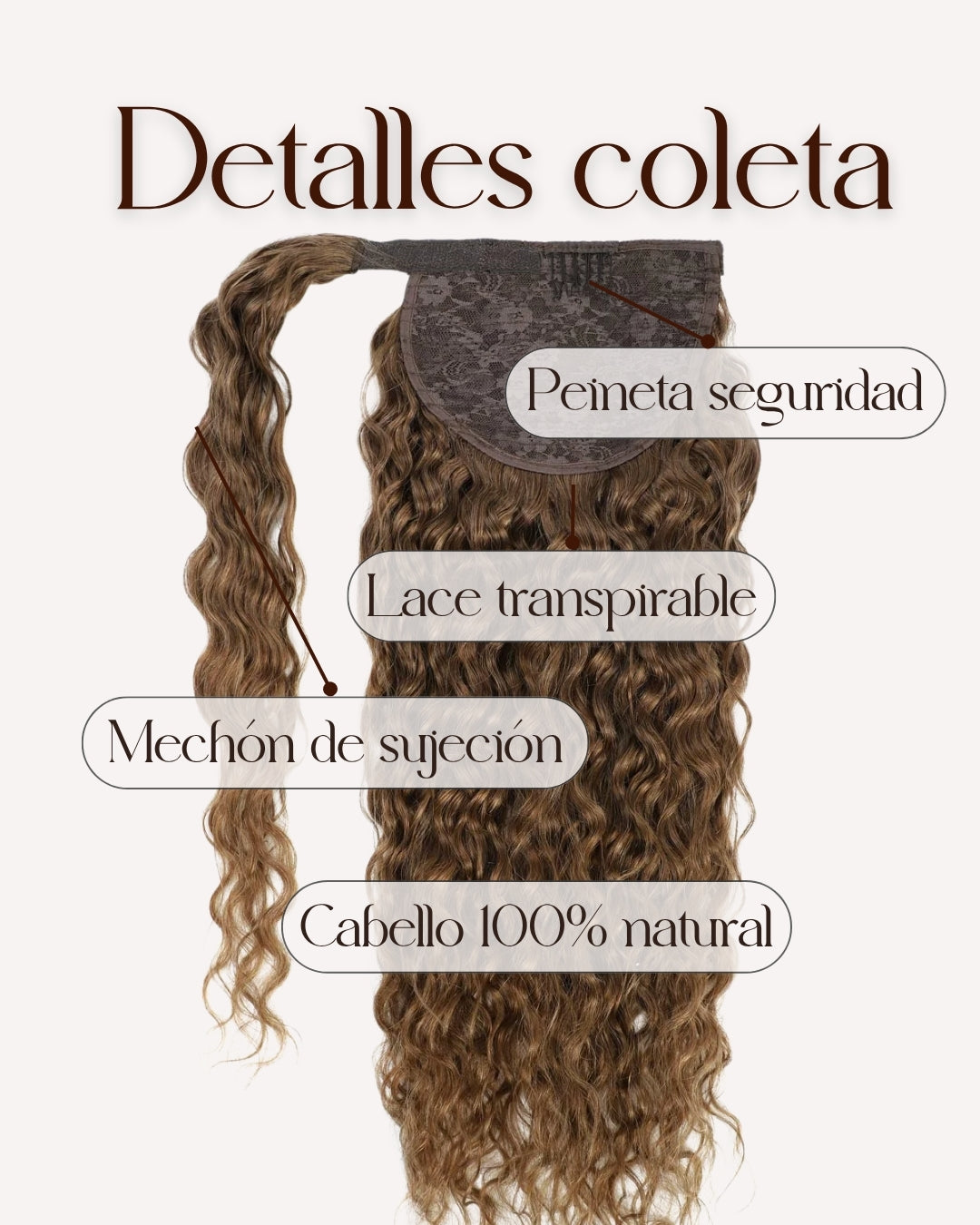 BEYONCE: Coleta Rizada Cabello REMY