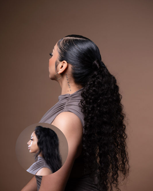 BLAKE: Coleta Rizada Cabello 100% Natural